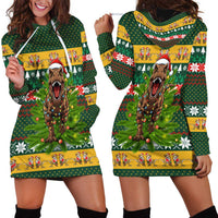 Christmas T Rex In Noel Tree Hoodie Dress Xmas Holiday Patterns - Wonder Print Shop