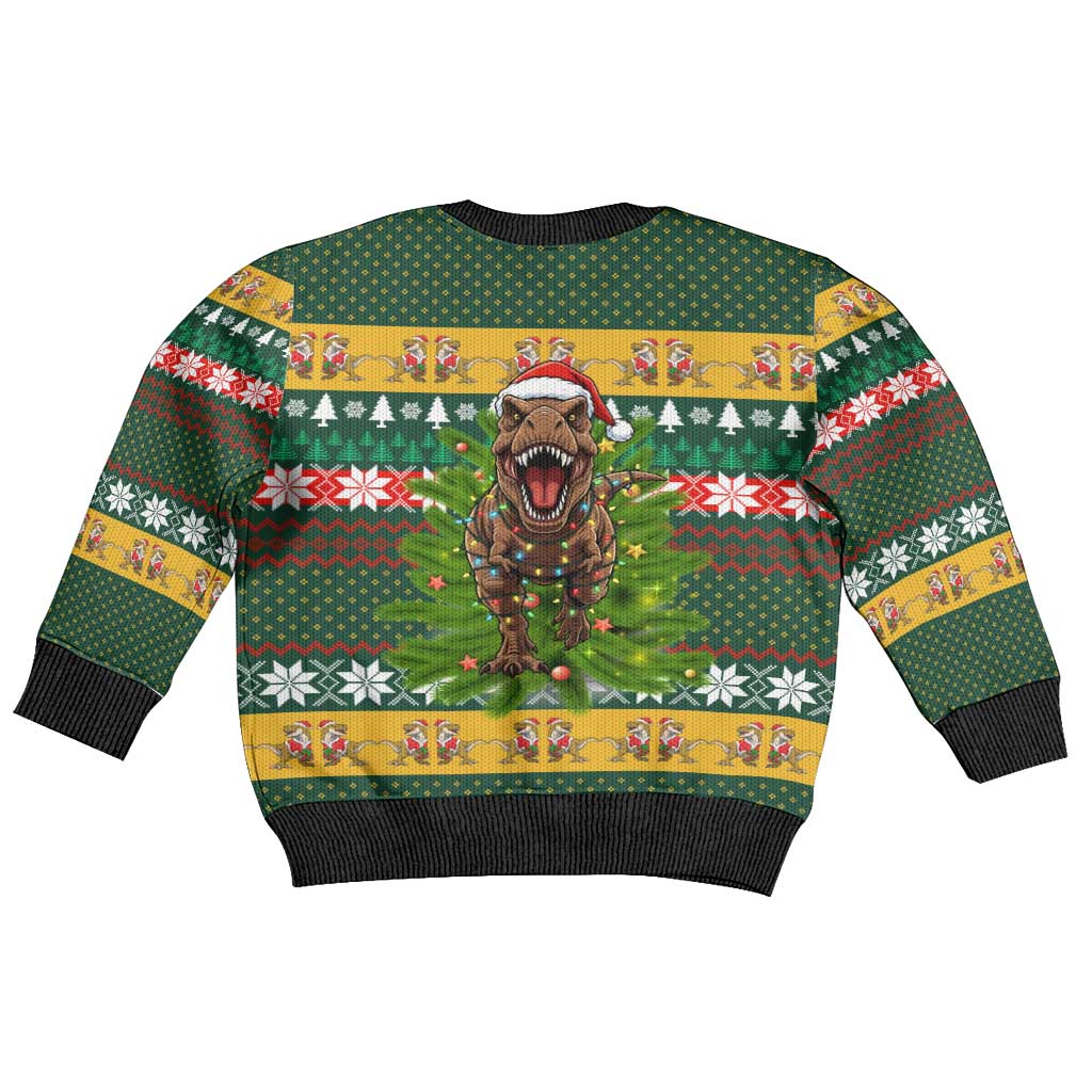 Christmas T Rex In Noel Tree Kid Ugly Christmas Sweater Xmas Holiday Patterns - Wonder Print Shop