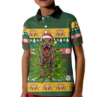 Christmas T Rex In Noel Tree Kid Polo Shirt Xmas Holiday Patterns - Wonder Print Shop
