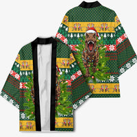 Christmas T Rex In Noel Tree Kimono Xmas Holiday Patterns - Wonder Print Shop