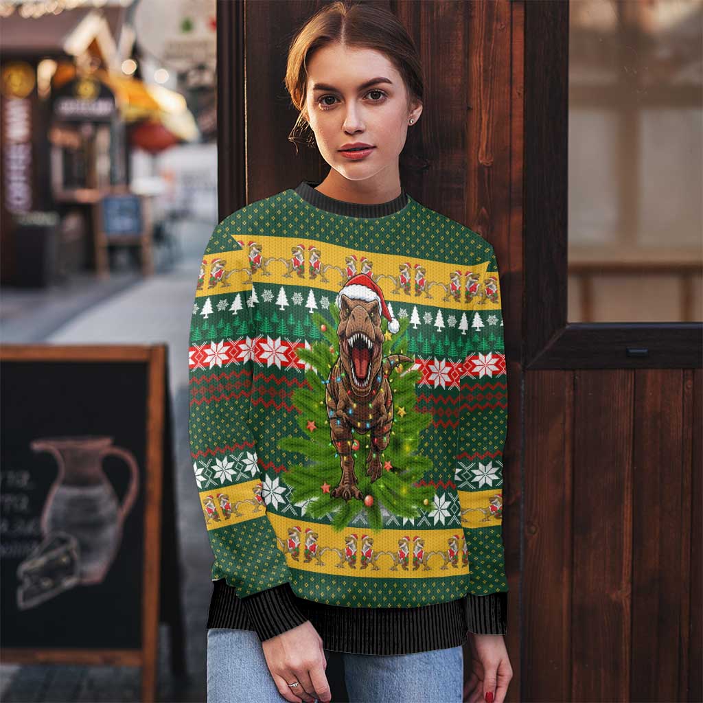 Christmas T Rex In Noel Tree Ugly Christmas Sweater Xmas Holiday Patterns - Wonder Print Shop