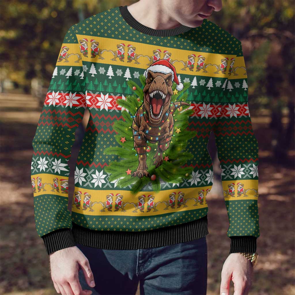 Christmas T Rex In Noel Tree Ugly Christmas Sweater Xmas Holiday Patterns - Wonder Print Shop