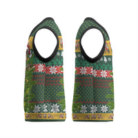 Christmas T Rex In Noel Tree Christmas Knitted V-Neck Vest Xmas Holiday Patterns - Wonder Print Shop