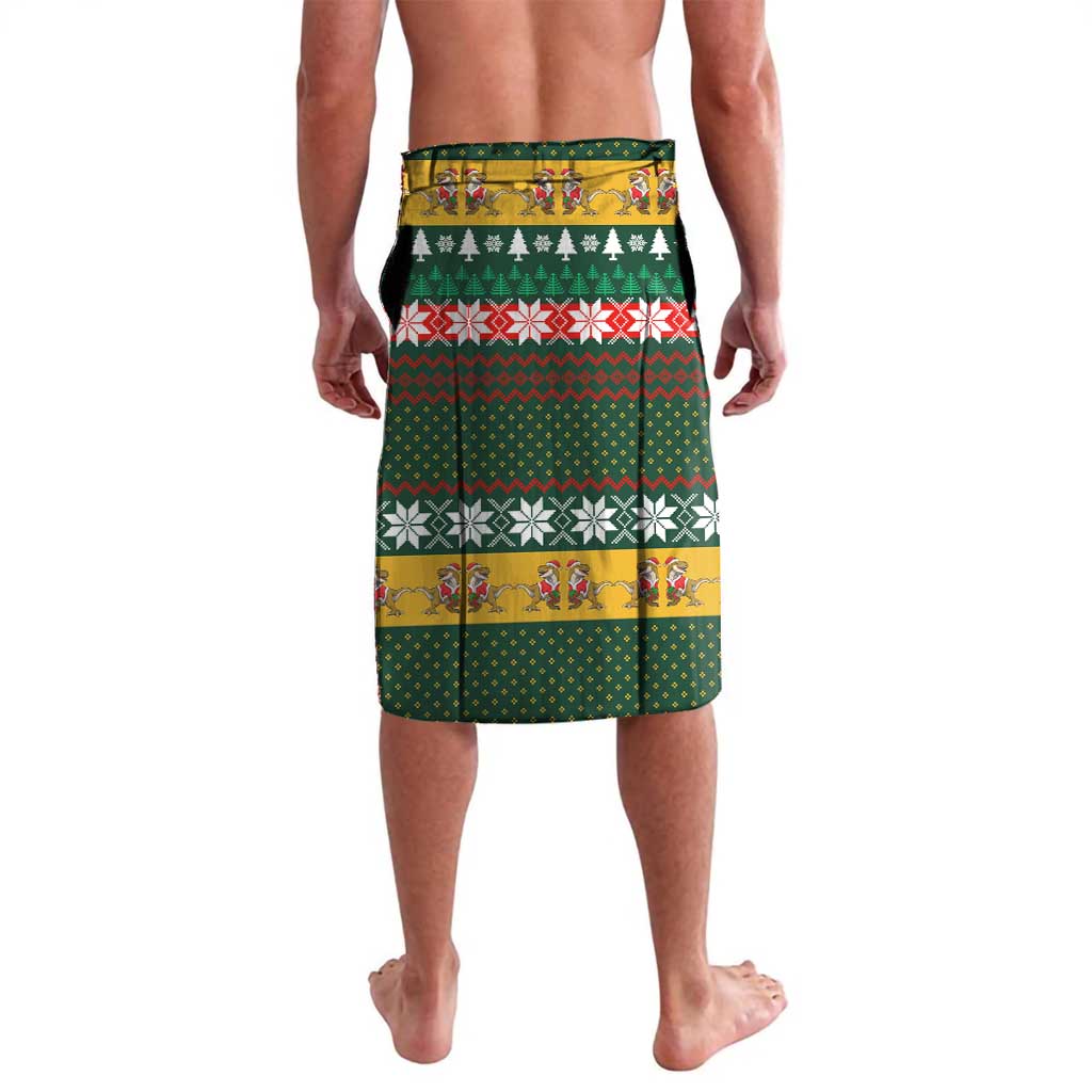 Christmas T Rex In Noel Tree Lavalava Xmas Holiday Patterns - Wonder Print Shop