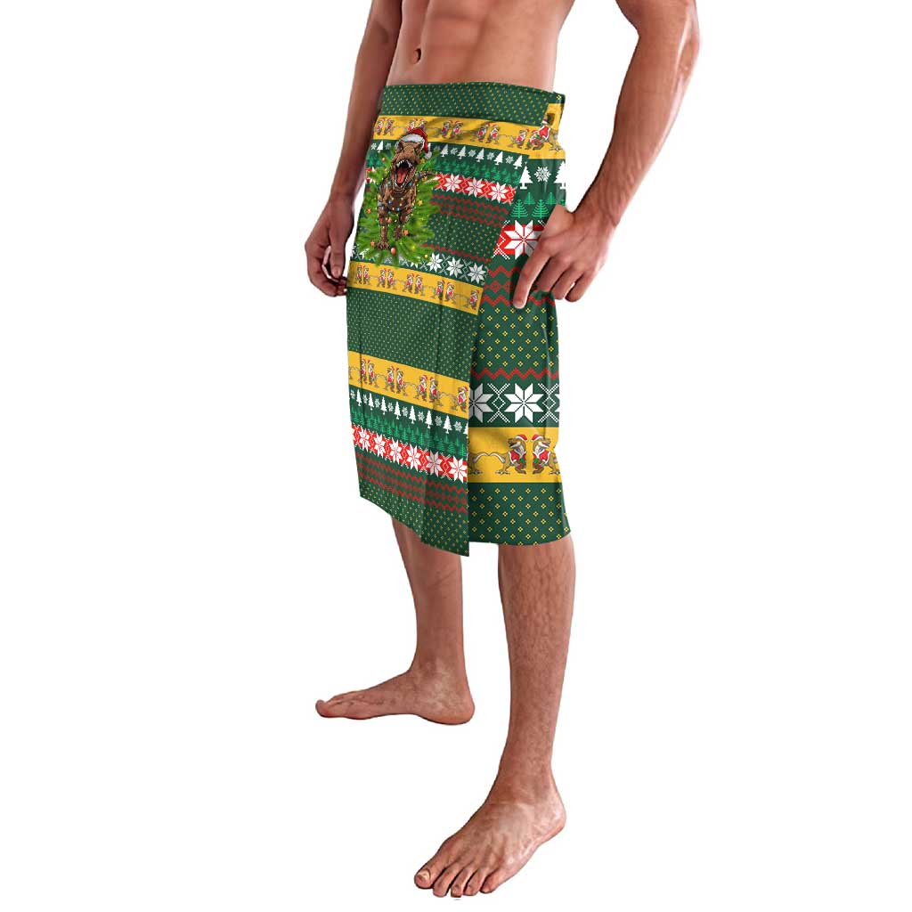 Christmas T Rex In Noel Tree Lavalava Xmas Holiday Patterns - Wonder Print Shop