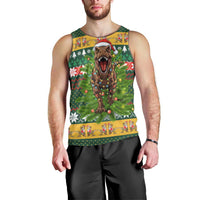 Christmas T Rex In Noel Tree Men Tank Top Xmas Holiday Patterns - Wonder Print Shop
