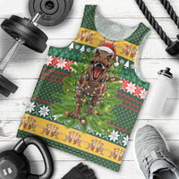 Christmas T Rex In Noel Tree Men Tank Top Xmas Holiday Patterns - Wonder Print Shop