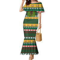 Christmas T Rex In Noel Tree Mermaid Dress Xmas Holiday Patterns - Wonder Print Shop