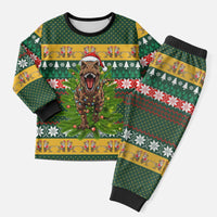 Christmas T Rex In Noel Tree Christmas Pajama Set Xmas Holiday Patterns - Wonder Print Shop