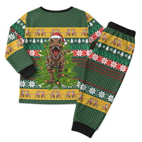 Christmas T Rex In Noel Tree Christmas Pajama Set Xmas Holiday Patterns - Wonder Print Shop