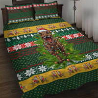 Christmas T Rex In Noel Tree Quilt Bed Set Xmas Holiday Patterns - Wonder Print Shop
