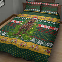 Christmas T Rex In Noel Tree Quilt Bed Set Xmas Holiday Patterns - Wonder Print Shop