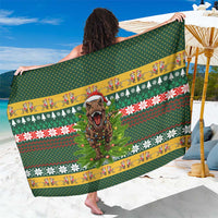 Christmas T Rex In Noel Tree Sarong Xmas Holiday Patterns - Wonder Print Shop