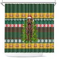 Christmas T Rex In Noel Tree Shower Curtain Xmas Holiday Patterns - Wonder Print Shop