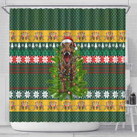 Christmas T Rex In Noel Tree Shower Curtain Xmas Holiday Patterns - Wonder Print Shop