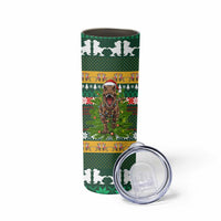 Christmas T Rex In Noel Tree Skinny Tumbler Xmas Holiday Patterns - Wonder Print Shop