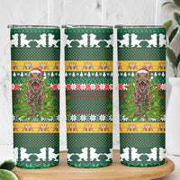 Christmas T Rex In Noel Tree Skinny Tumbler Xmas Holiday Patterns - Wonder Print Shop