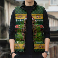 Christmas T Rex In Noel Tree Sleeveless Puffer Jacket Xmas Holiday Patterns - Wonder Print Shop