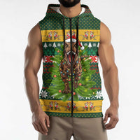 Christmas T Rex In Noel Tree Sleeveless Zip Hoodie Xmas Holiday Patterns - Wonder Print Shop
