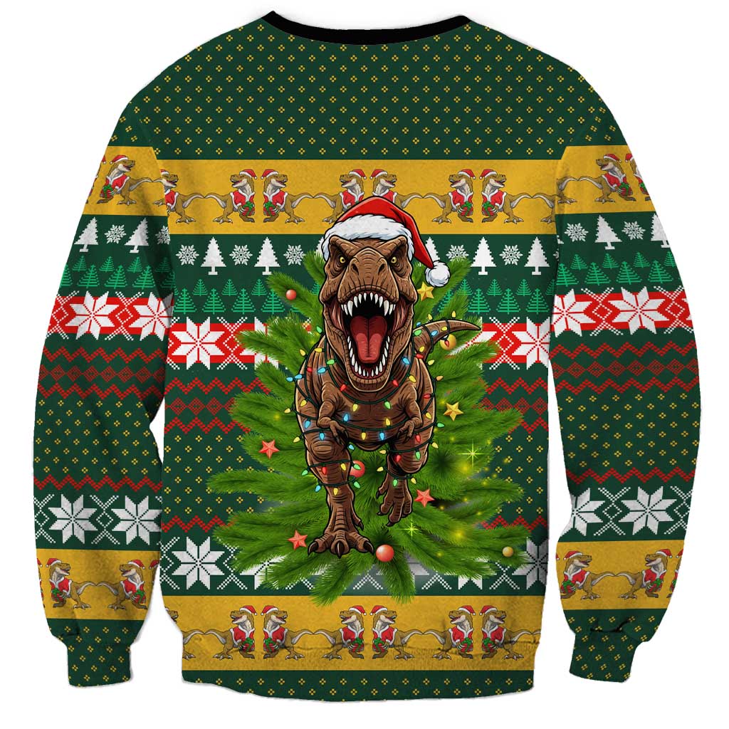 Christmas T Rex In Noel Tree Sweatshirt Xmas Holiday Patterns - Wonder Print Shop
