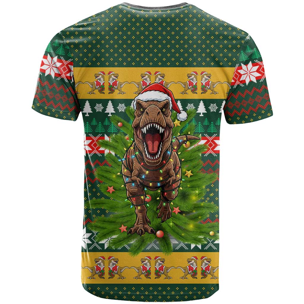 Christmas T Rex In Noel Tree T Shirt Xmas Holiday Patterns - Wonder Print Shop