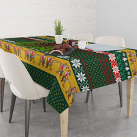 Christmas T Rex In Noel Tree Tablecloth Xmas Holiday Patterns - Wonder Print Shop