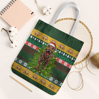 Christmas T Rex In Noel Tree Tote Bag Xmas Holiday Patterns - Wonder Print Shop