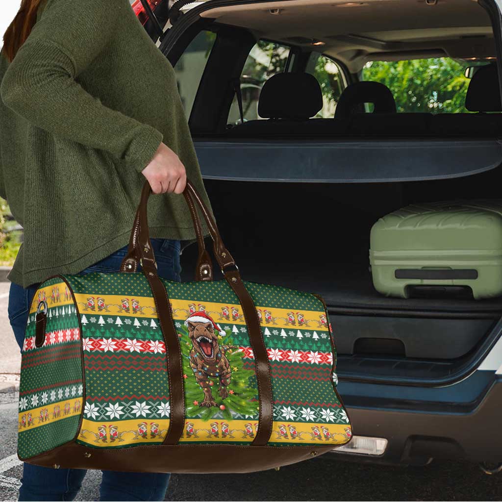 Christmas T Rex In Noel Tree Travel Bag Xmas Holiday Patterns - Wonder Print Shop