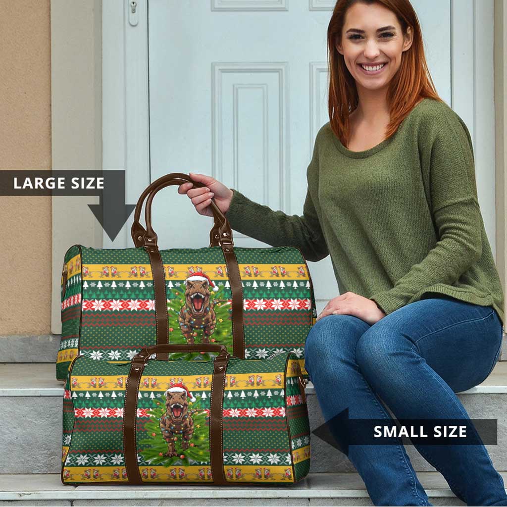 Christmas T Rex In Noel Tree Travel Bag Xmas Holiday Patterns - Wonder Print Shop