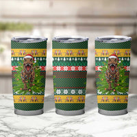 Christmas T Rex In Noel Tree Tumbler Cup Xmas Holiday Patterns - Wonder Print Shop
