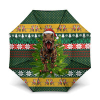 Christmas T Rex In Noel Tree Umbrella Xmas Holiday Patterns - Wonder Print Shop