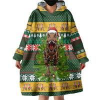 Christmas T Rex In Noel Tree Wearable Blanket Hoodie Xmas Holiday Patterns - Wonder Print Shop