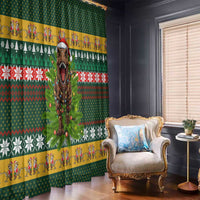 Christmas T Rex In Noel Tree Window Curtain Xmas Holiday Patterns - Wonder Print Shop