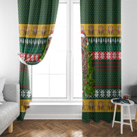 Christmas T Rex In Noel Tree Window Curtain Xmas Holiday Patterns - Wonder Print Shop