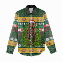 Christmas T Rex In Noel Tree Women Casual Shirt Xmas Holiday Patterns - Wonder Print Shop