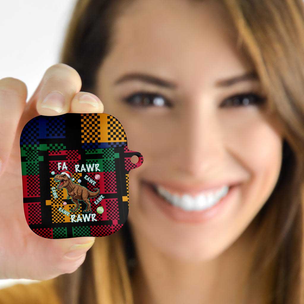 Christmas T Rex Rawr Rawr Rawr AirPods Case Xmas Holiday Patterns - Wonder Print Shop