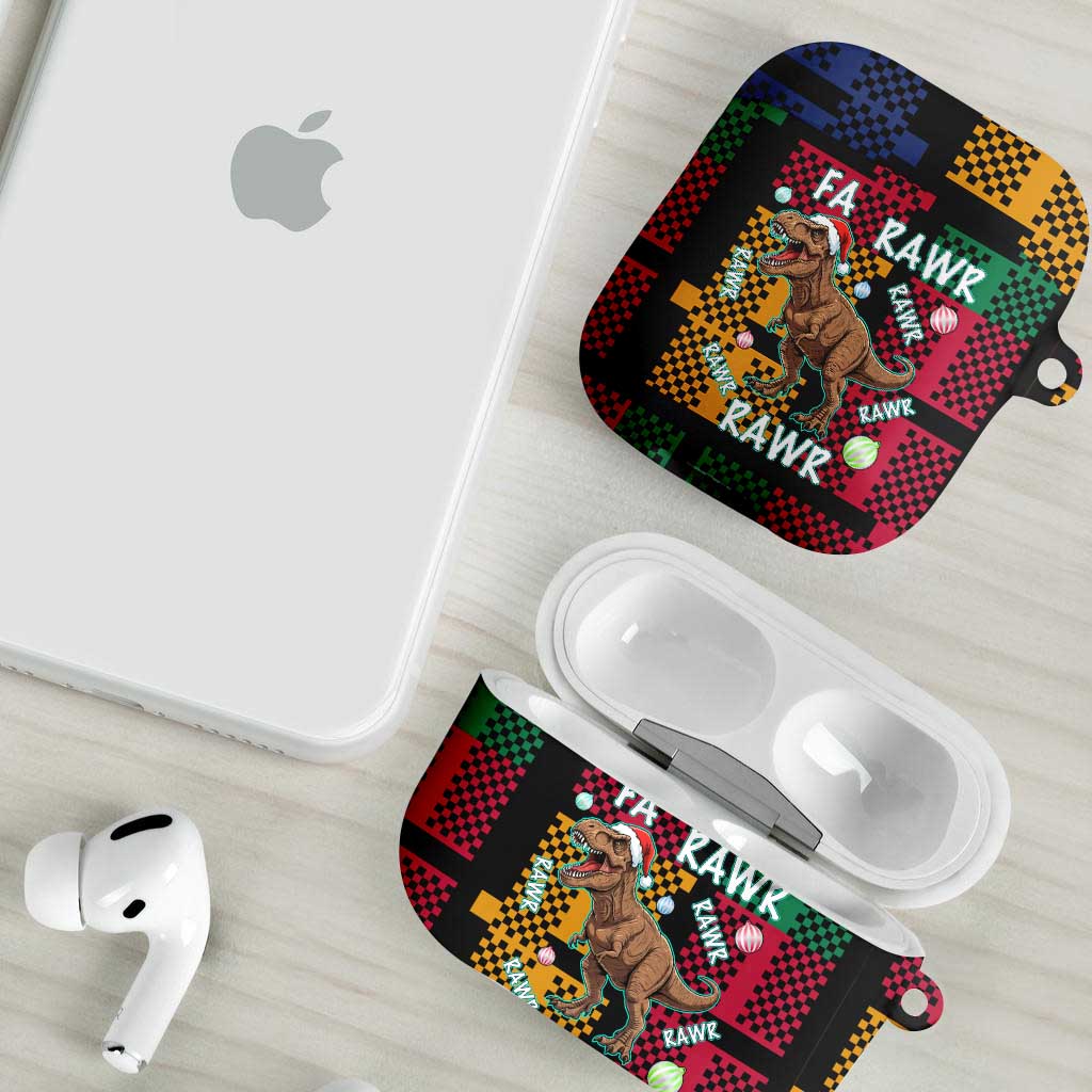 Christmas T Rex Rawr Rawr Rawr AirPods Case Xmas Holiday Patterns - Wonder Print Shop