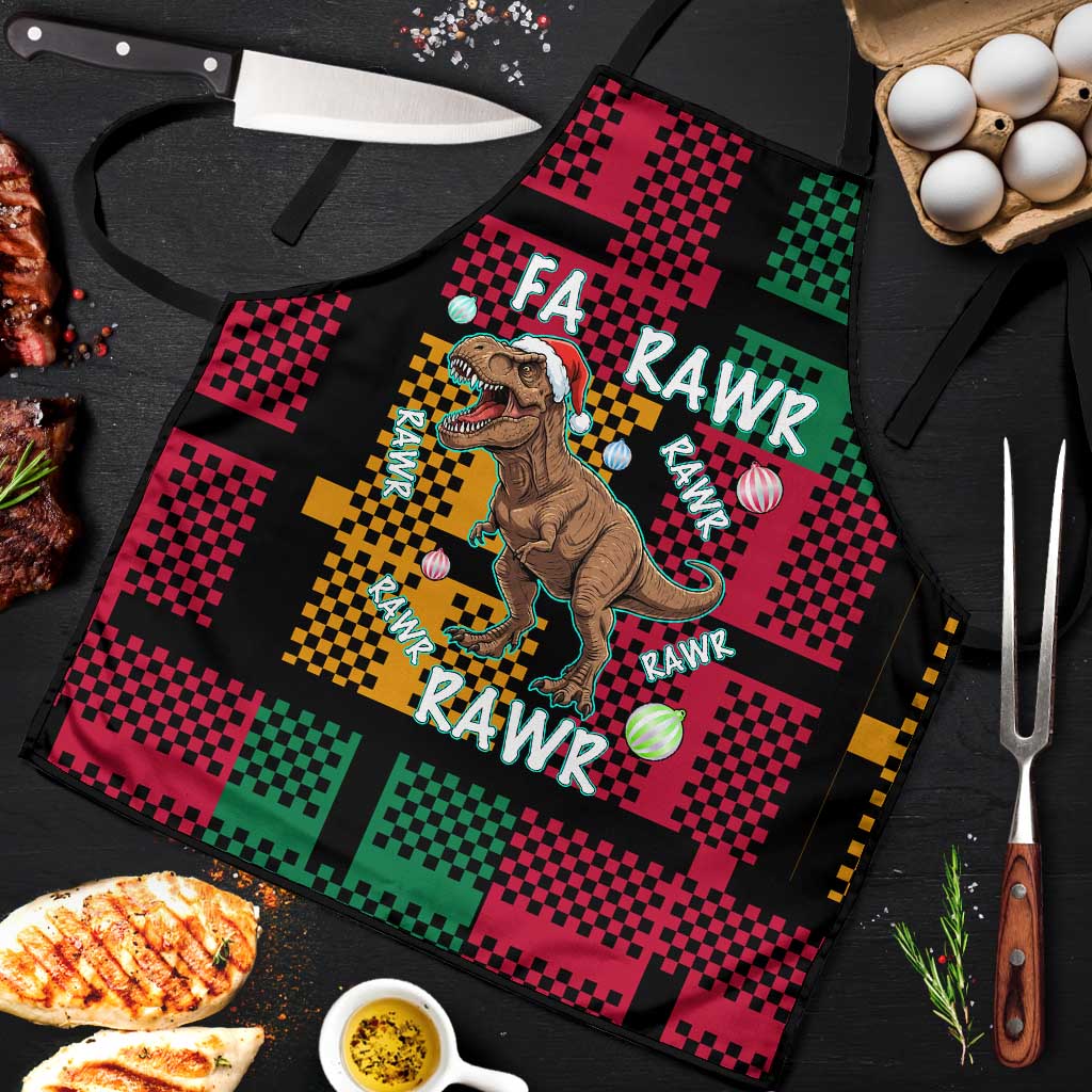 Christmas T Rex Rawr Rawr Rawr Apron Xmas Holiday Patterns - Wonder Print Shop