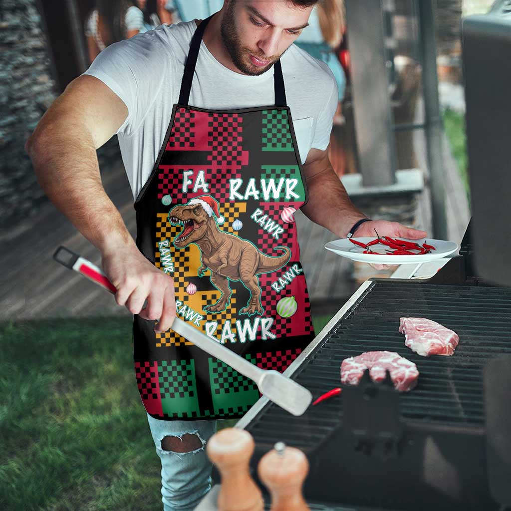 Christmas T Rex Rawr Rawr Rawr Apron Xmas Holiday Patterns - Wonder Print Shop