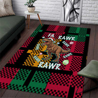 Christmas T Rex Rawr Rawr Rawr Area Rug Xmas Holiday Patterns - Wonder Print Shop