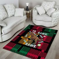 Christmas T Rex Rawr Rawr Rawr Area Rug Xmas Holiday Patterns - Wonder Print Shop