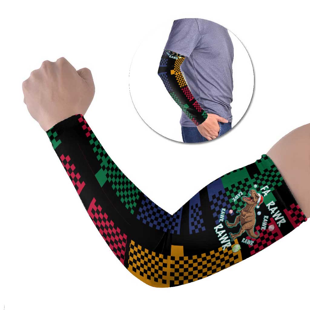 Christmas T Rex Rawr Rawr Rawr Arm Sleeves Xmas Holiday Patterns - Wonder Print Shop