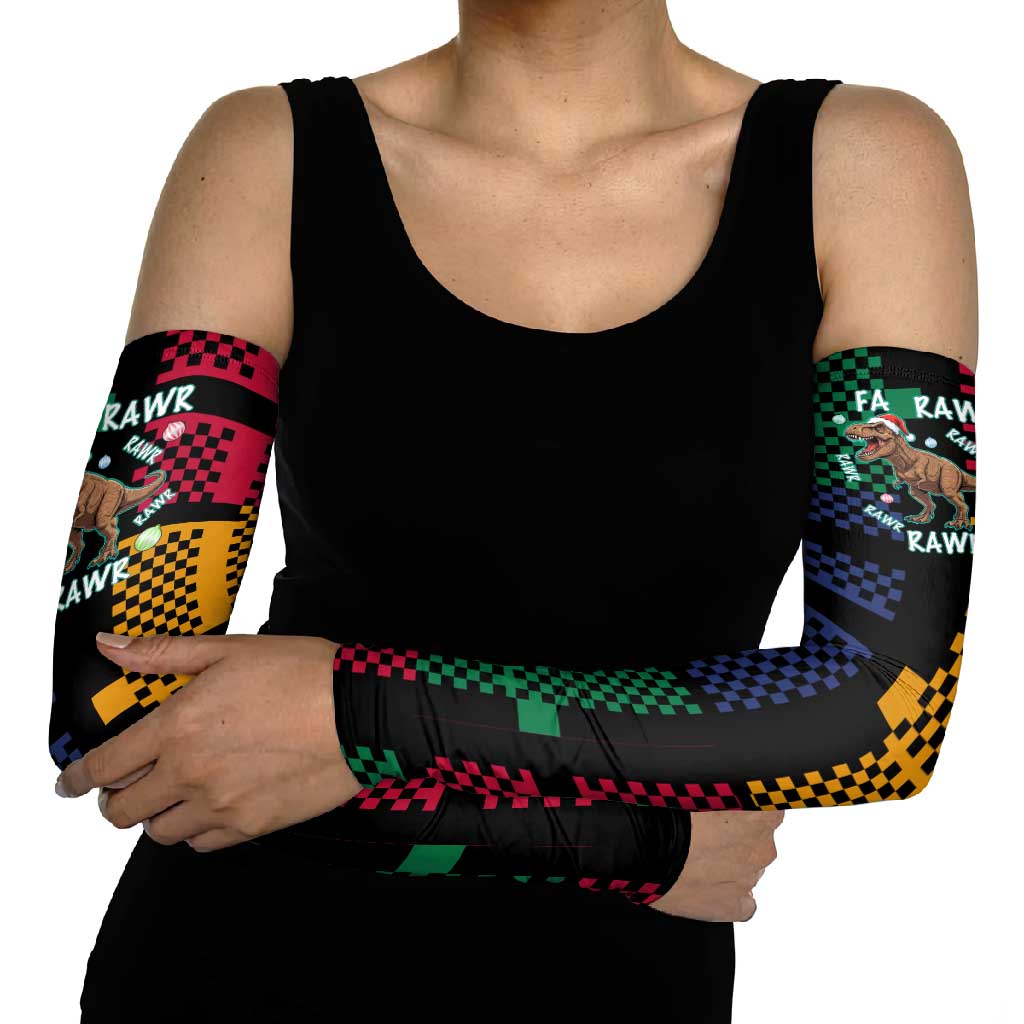 Christmas T Rex Rawr Rawr Rawr Arm Sleeves Xmas Holiday Patterns - Wonder Print Shop