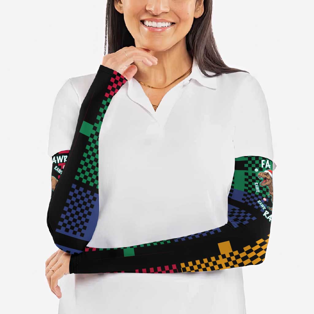 Christmas T Rex Rawr Rawr Rawr Arm Sleeves Xmas Holiday Patterns - Wonder Print Shop