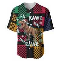 Christmas T Rex Rawr Rawr Rawr Baseball Jersey Xmas Holiday Patterns - Wonder Print Shop