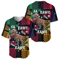 Christmas T Rex Rawr Rawr Rawr Baseball Jersey Xmas Holiday Patterns - Wonder Print Shop