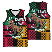 Christmas T Rex Rawr Rawr Rawr Basketball Jersey Xmas Holiday Patterns - Wonder Print Shop