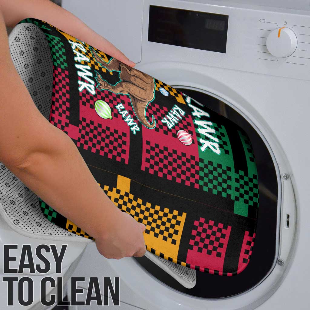 Christmas T Rex Rawr Rawr Rawr Bathroom Set Xmas Holiday Patterns - Wonder Print Shop