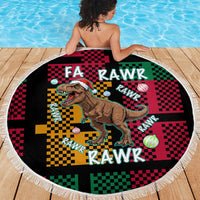 Christmas T Rex Rawr Rawr Rawr Beach Blanket Xmas Holiday Patterns - Wonder Print Shop