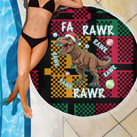 Christmas T Rex Rawr Rawr Rawr Beach Blanket Xmas Holiday Patterns - Wonder Print Shop